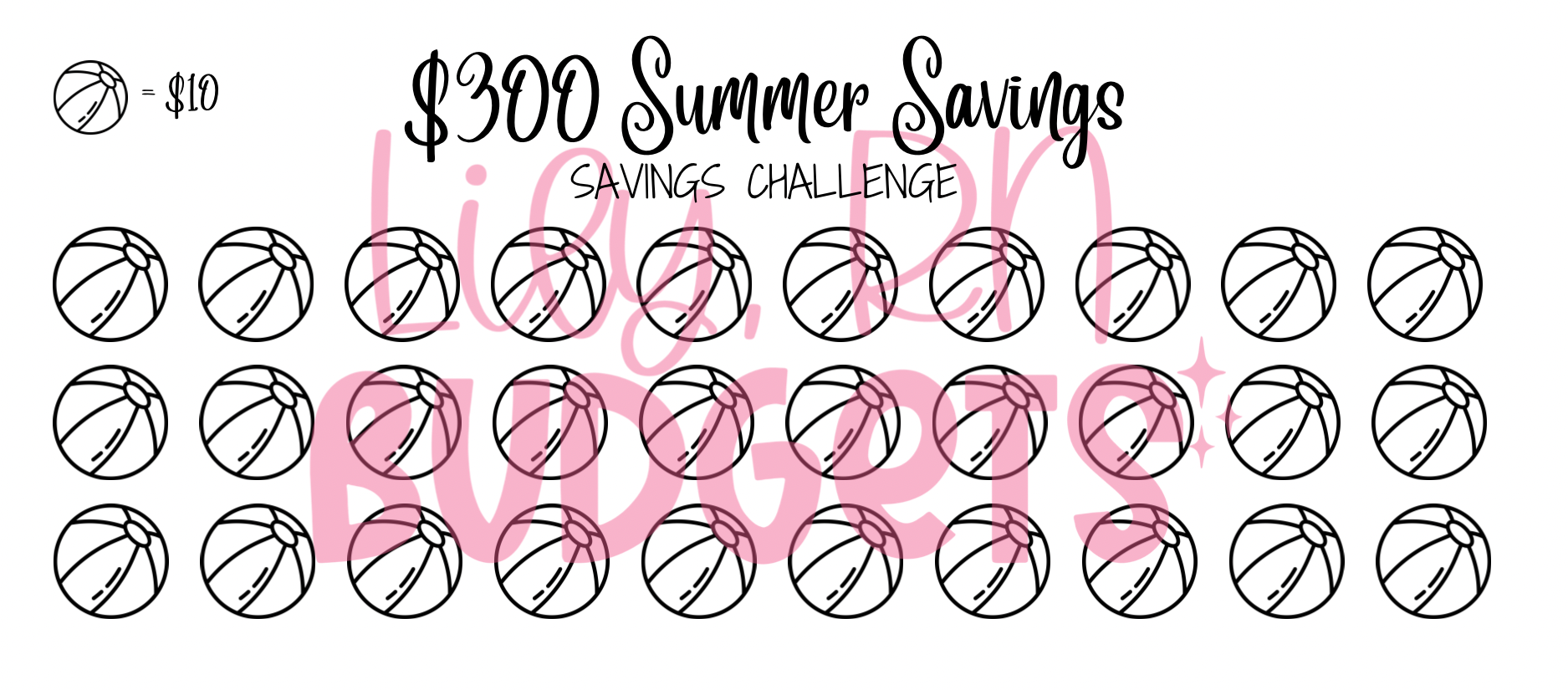 $300 Summer Savings Challenge - Digital Download – lilyrnbudgets