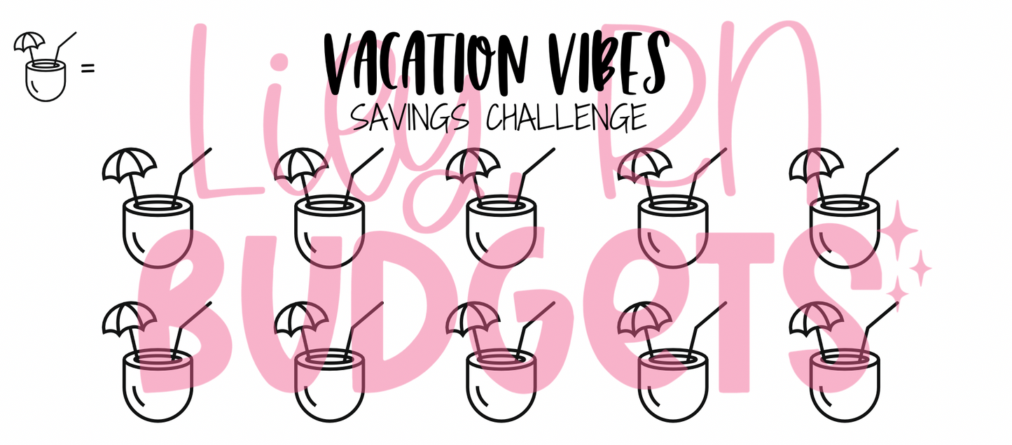 Vacation Vibes Savings Challenge BLANK
