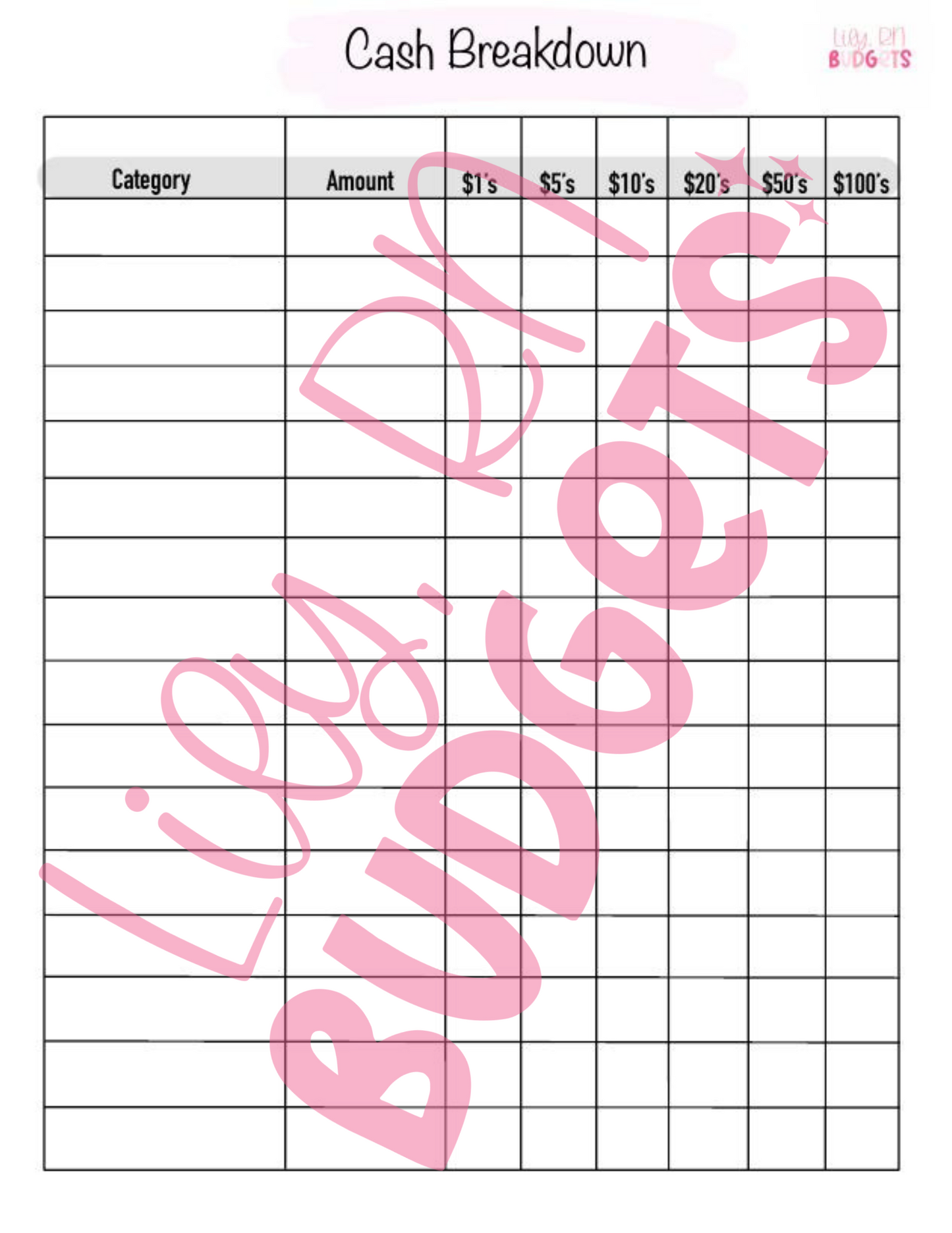 BUDGET STARTER PACK - 6 budget templates