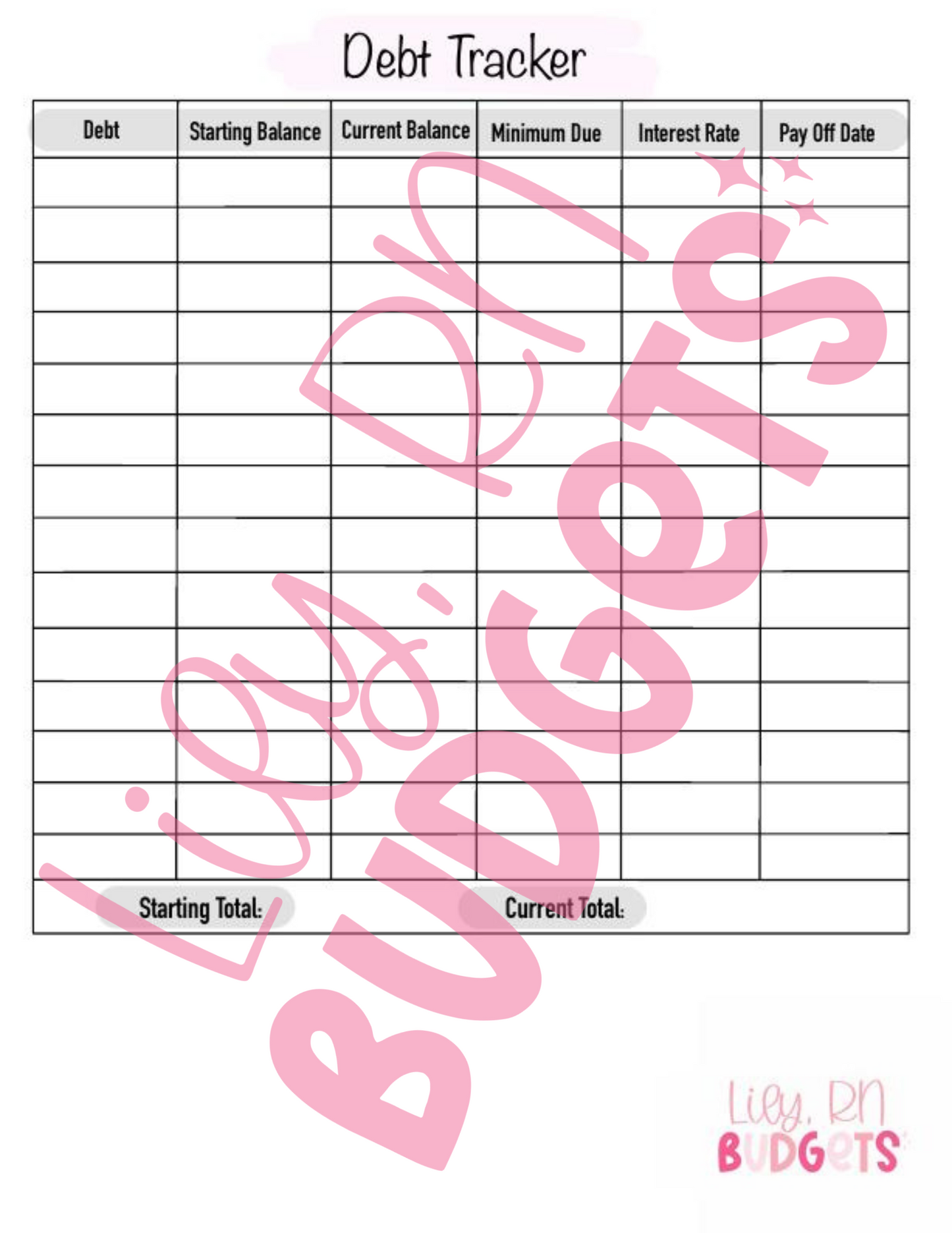 Debt Tracker template