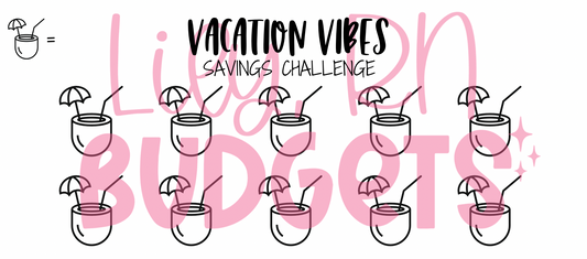 Vacation Vibes Savings Challenge BLANK